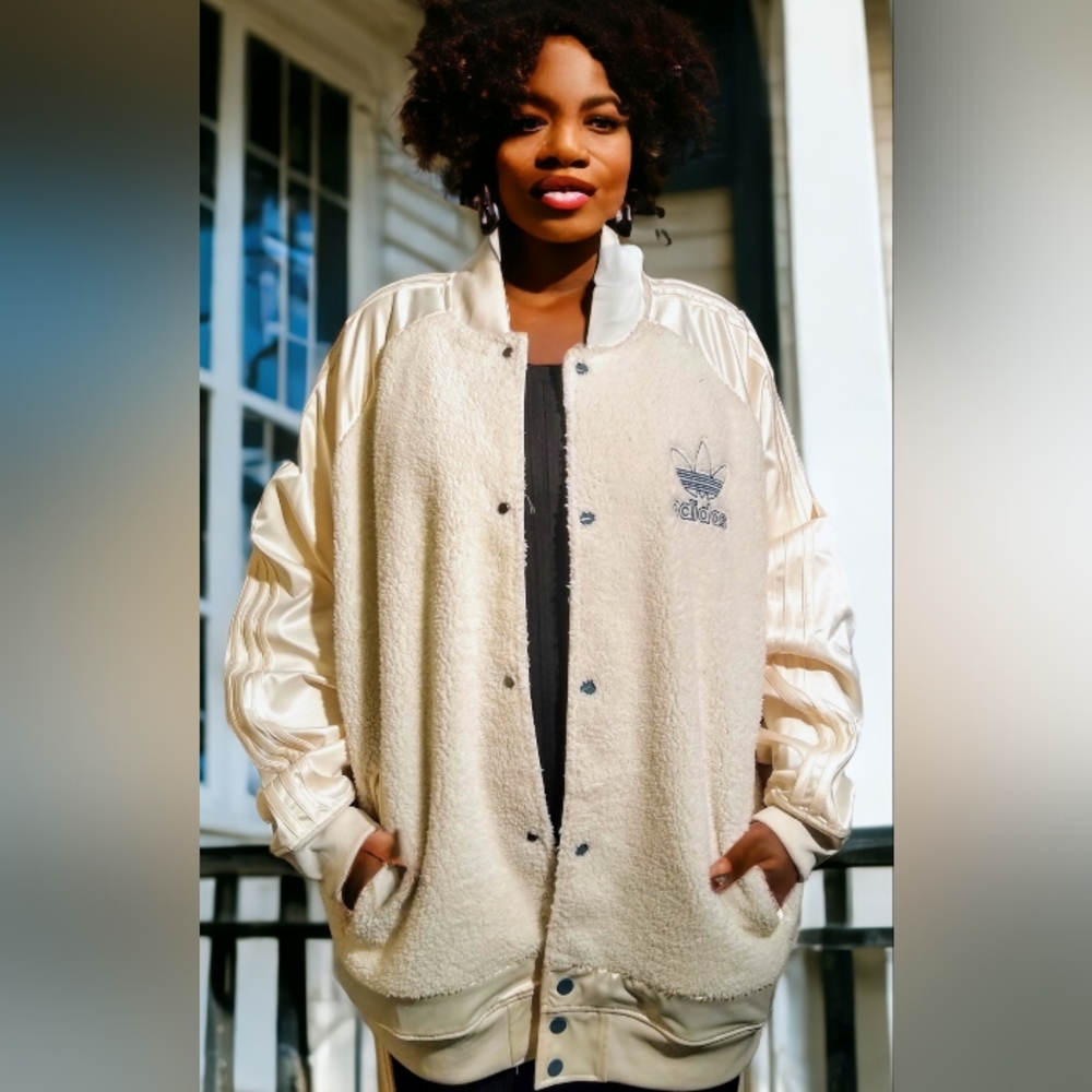Adidas Fleece Button Jacket Size XL